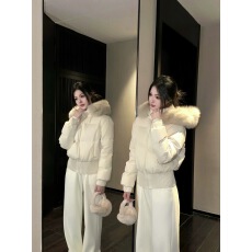 批发5werkwen新品95折收腰小暖包|好比例 90白鸭绒毛领羽绒服