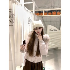 批发初梦POKEMENG 爱神贝拉 90新国标白鸭绒显瘦内里加绒羽绒服貉子毛