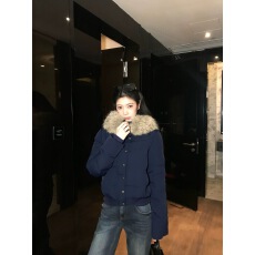 批发5werkwen 古早收腰羽绒 三星90白鸭绒复古大毛领保暖显瘦羽绒服