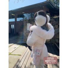 批发楚楚 韩女封神 连帽真<b class='q'>狐狸毛</b>领90白鸭绒收腰显瘦羽绒服女冬季外套