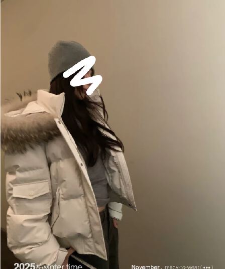 sunoneone 눈 산 상황 너구리 모피 모피 칼라 쇼트 스타일 Parker 서비스 다운 재킷 여성 겨울 두꺼운 재킷