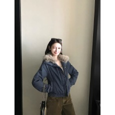 批发私服自留!'城市听雪280G重工环保可拆卸狐狸毛领90白鸭绒羽绒夹克