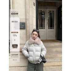 批发板栗可可'软心泡芙'可拆卸毛领保暖90白鸭绒羽绒服女冬