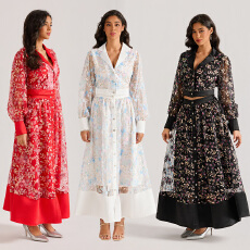 批发实拍宫廷风亮片刺绣<b class='q'>连衣裙</b>长袖镂空长裙