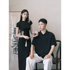 批发新中式国风高级感度华年<b class='q'>连衣裙</b>女夏气质修身显瘦全包刺绣长裙