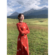 批发高端中国风旗袍2025新<b class='q'>款</b>复古长<b class='q'>款</b>演出服<b class='q'>走</b><b class='q'>秀</b><b class='q'>款</b>年会礼服女装春秋<b class='q'>款</b>