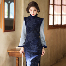 批发加绒加厚扬州慢新中式绝美长袖旗袍2025冬季保暖日常国风女装