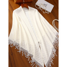 批发花满絮白色新中式旗袍女外搭披肩2026新款春季高端大气上档次日常