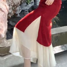 批发2026旗袍内衬半身纱裙温柔飘逸百搭仙女打底半裙防走光女