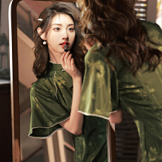 批发新款老<b class='q'>上海</b>倒大袖<b class='q'>旗袍</b>夏季改良少女气质年轻款日常小众复古民国风