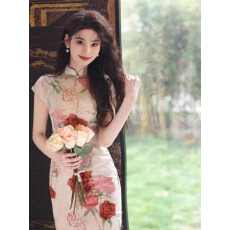 批发新中式花色旗袍夏季新款2026改良民国风年轻款少女气质高端连衣裙