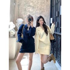 批发韩系学院风麻花针织毛衣女2025秋季新款慵懒风半裙两件套女