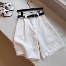 批发棉麻休闲短裤女夏新款白色裤子高腰显瘦直筒A字阔腿五分裤