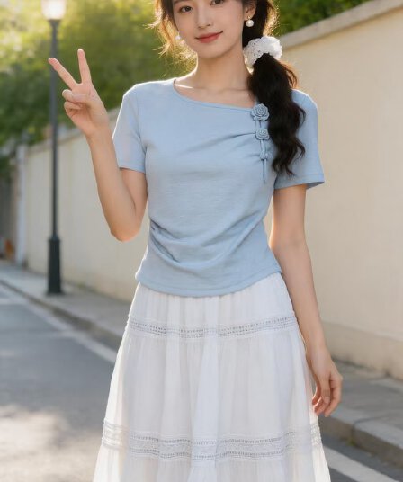 여름 여성 의류 도파민 코디 전체 집합 연령 감소 외국 가스 패션 한 부서 첫사랑 순수한 우유 달콤한 세트 여름