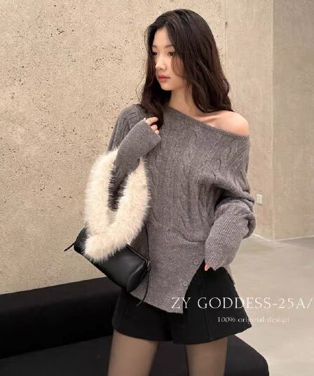 2026 년 가을 겨울 새로운 한국 스타일 패션 품격 다용도 긴팔 니트 스웨터 여성 허리 수축 슬림해 보이는 작은 대중 맨위 트렌디