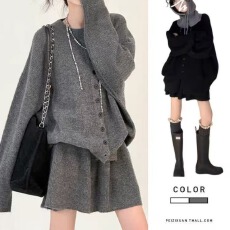 批发毛衣内搭针织连衣裙子女装2026新款秋冬季高级感穿搭一整<b class='q'>套装</b>早秋