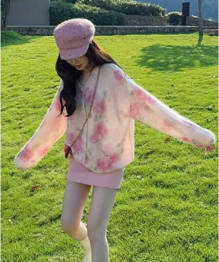 한 부서 분위기 센스 착용 가져 가라. 모헤어 스웨터 여자 가을 루즈핏 느긋한 고급 센스 부드러운 찹쌀 니트 카디건 코트