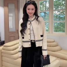 批发大码韩国女装早秋新款胖mm休闲时尚黑色香风<b class='q'>显瘦</b>百搭针织<b class='q'>外套</b>上衣