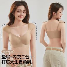 批发垫肩内衣女粉底液无痕<b class='q'>隐形</b>正肩直角小胸聚拢显大收副乳<b class='q'>文胸</b>