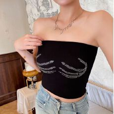 批发-辣妹高街魔爪高温烫钻背心T恤女辣妹<b class='q'>夜店</b>短款打底无袖上衣