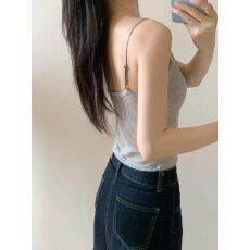 批发-纯欲风蕾丝吊带带胸垫背心女夏外穿<b class='q'>无袖</b>上衣女辣妹穿搭
