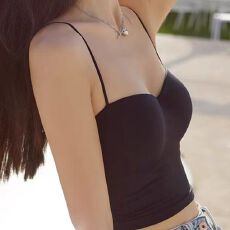 - 透气冰丝美背吊带背心内搭防走光一体带胸垫夏季打底上衣