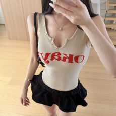 批发-美式辣妹休闲<b class='q'>运动</b>美背<b class='q'>背心女</b>夏季显瘦带胸垫无袖打底上衣