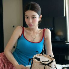 批发-美式酷辣妹U型露背吊带背心女外穿带胸垫美背打底上衣
