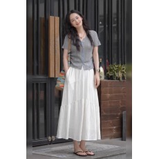 批发夏日绝美巨好看大方得体穿搭一整套气质小个子休闲裙子两件套装女