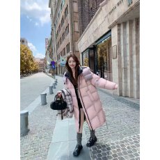 批发羽绒服  连帽防寒2025冬季新款保暧时尚羽绒服长款潮流品质欧美范