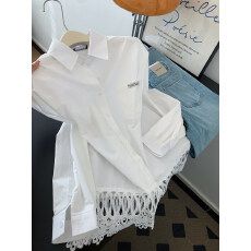 批发白色蕾丝镂空设计感长袖衬衫<b class='q'>女</b>士上衣小个子2026<b class='q'>新款</b>超火减龄衬衣