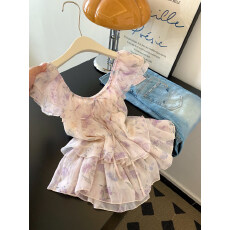 批发紫色短款碎花吊带<b class='q'>背心</b>女士内搭可外穿小个子辣妹无袖上衣2026夏季