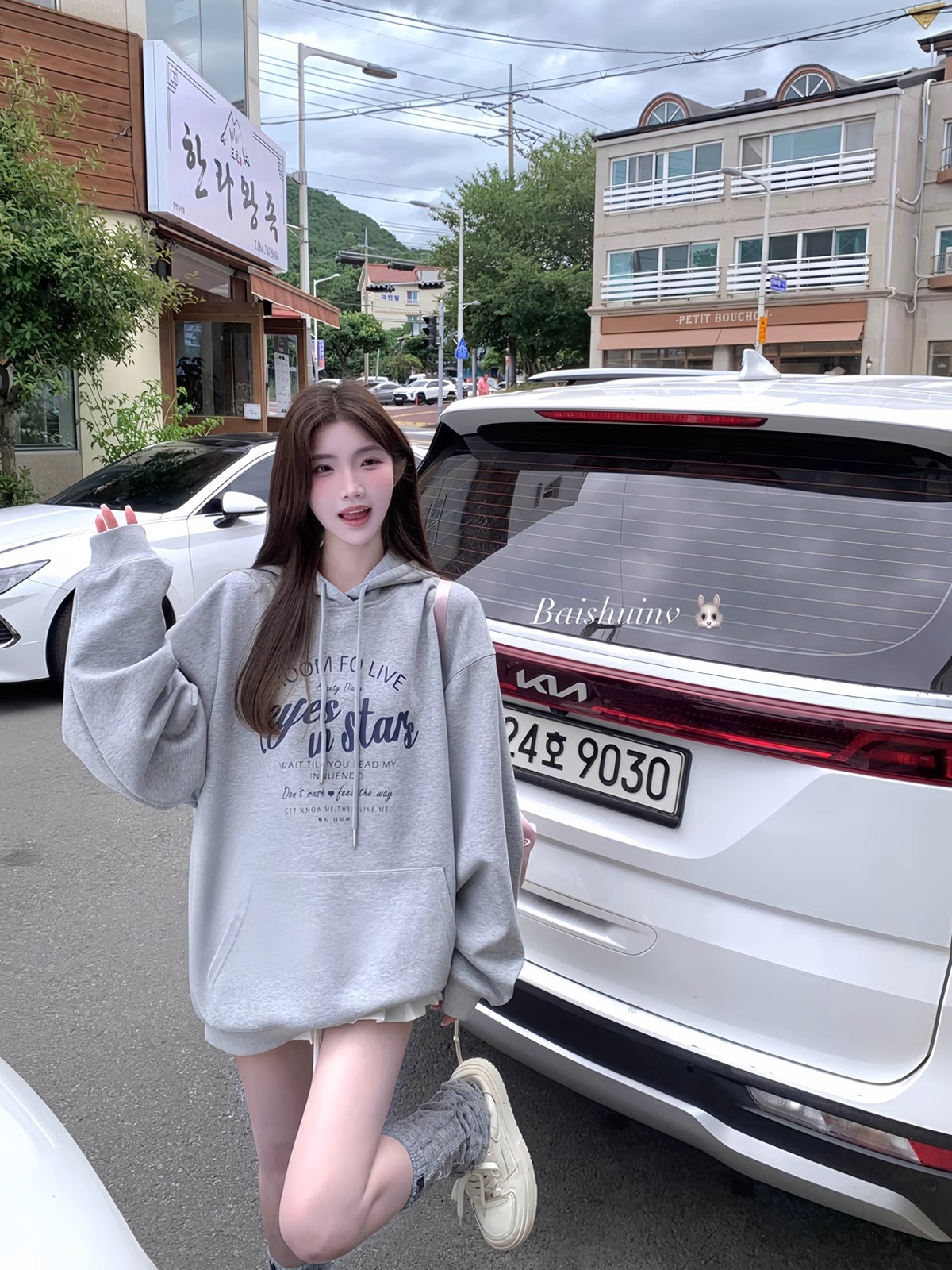모방 Mianhua 면 복합 얇은 스타일 310g 털이 있는 400g 후드 티 스웨터 여성 가을 겨울
