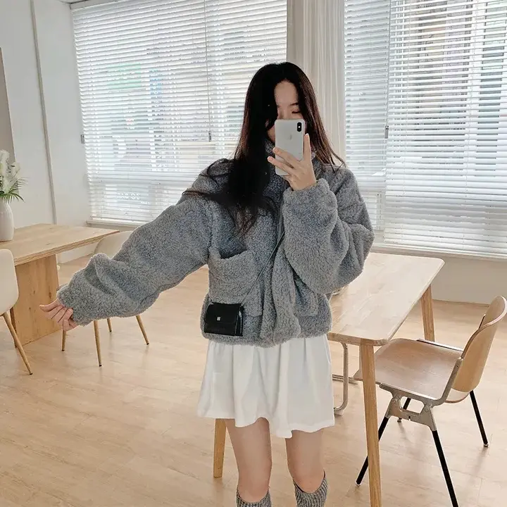 한국식 빈티지 양털 털 아우터 상세 이미지 7