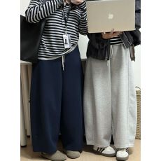 批发高品质阔腿阔腿弯刀运动卫裤休闲裤华棉复合松弛感宽松加绒阔腿裤