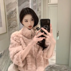 批发羊羔绒外套女<b class='q'>秋</b>冬2026新款百搭保暖时尚立领短款环保皮草毛毛上衣