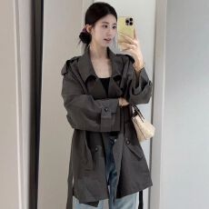 批发原版做法宽松风衣外套女2026秋<b class='q'>冬</b>新款小个子巨好看韩版高级感短款