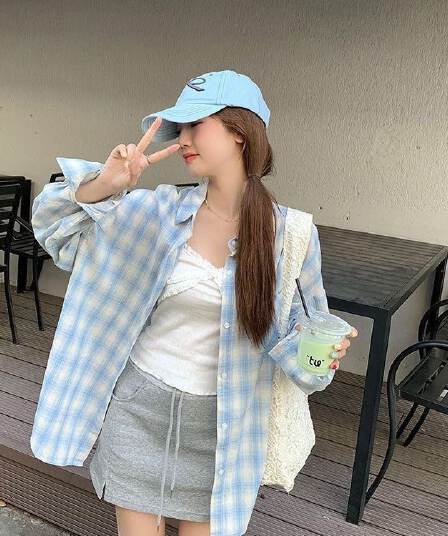 셔츠 새로운 체크무늬 자외선 차단 후드 재킷 이른 가을 긴팔 맨위