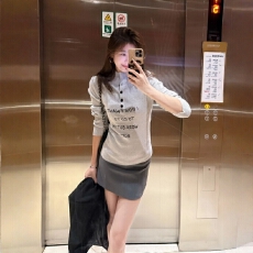 批发韩系灰色半<b class='q'>高领</b>毛针织衫女春秋季新款字母设计感气质翻领薄款上衣