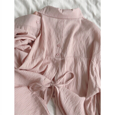 批发法式温柔风长袖衬衫女夏季防晒高级感衬衣蝴蝶结外搭薄款上衣外套