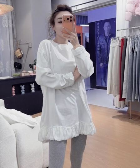 양모 플리스 2026 봄 새로운 다용도 루즈핏 패션 캐주얼 라운드 넥 중간 길이 맨위