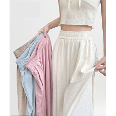 批发<b class='q'>大码</b>奶芙立体腰山本裤女夏季薄款宽松休闲垂感冰丝阔腿裤<b class='q'>外贸</b>爆款