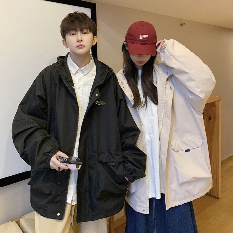 요금 재킷 레트로 고급 디자인 작은 대중 ulzzang 항구 바람 아메리칸 워크웨어 재킷 남녀 같은 단락 방수