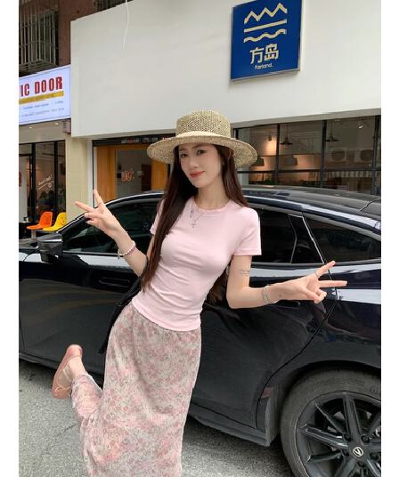 프랑스식 깨진 플라워 천 반신 스커트 아이들 여름 하이웨이스트 디자인 센스 작은 대중 요정 치마 작은 키 인어 꼬리 롱 스커트