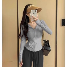 批发冰丝弹力防晒衣<b class='q'>女款</b>夏季修身外套紧身上衣新款收腰