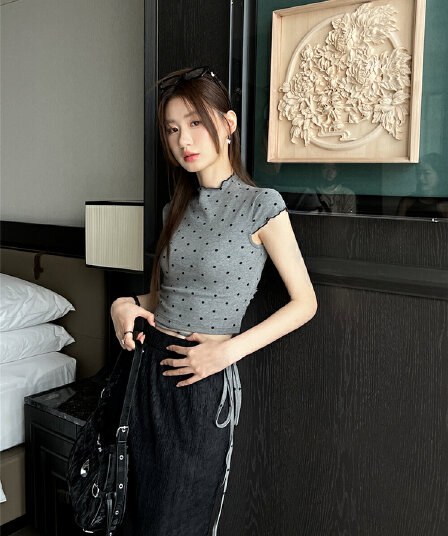 있음 선적 모달 원단 260 그램 쇼트 스타일 긍정적 인 어깨 티셔츠 맨위