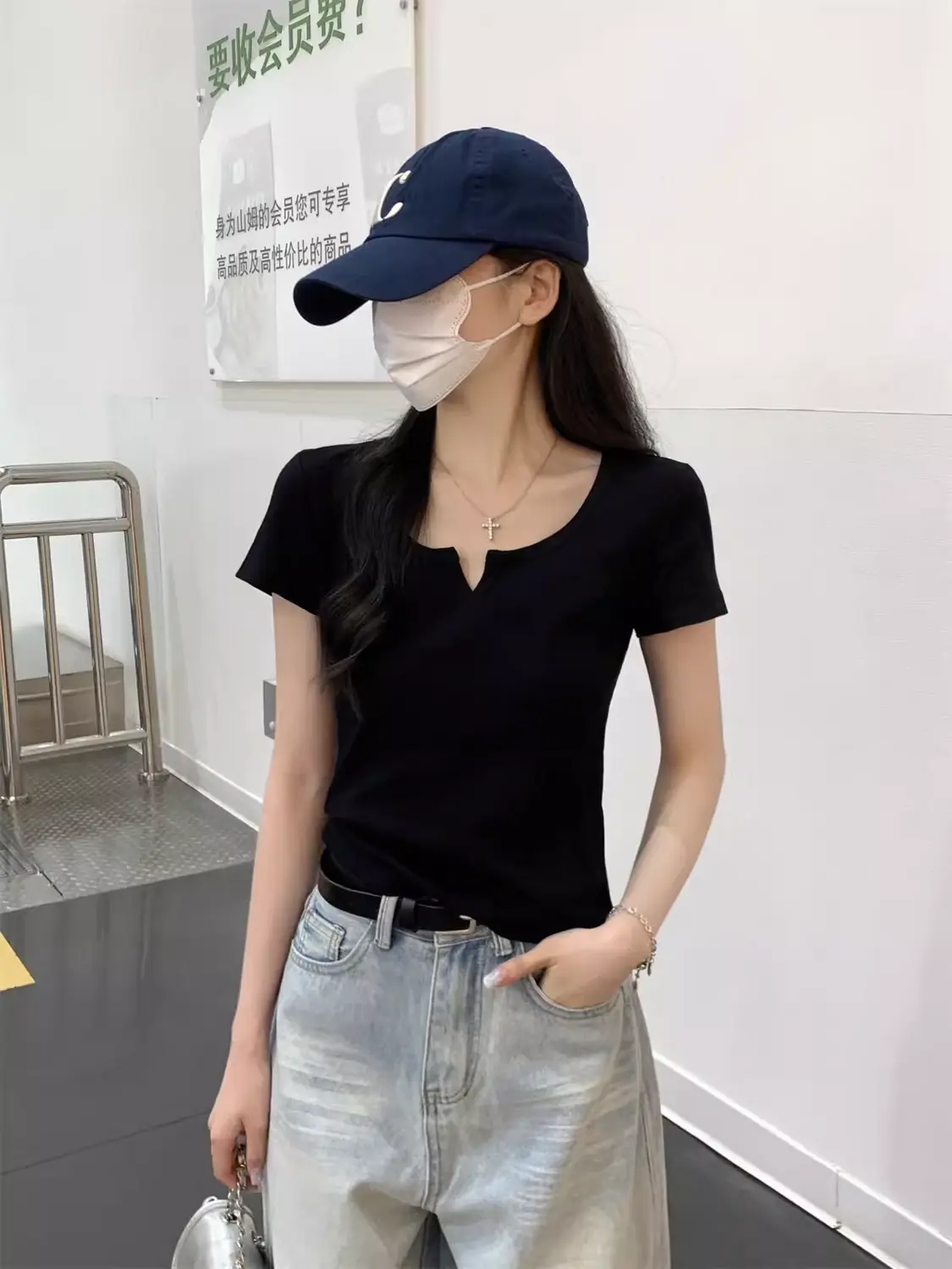 여름 슬림핏 반소매 티셔츠 상세 이미지 8