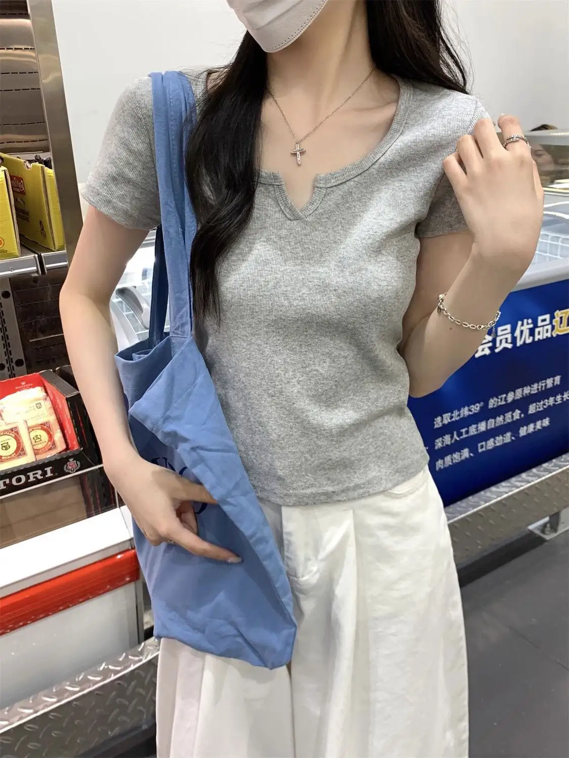 여름 슬림핏 반소매 티셔츠 상세 이미지 10
