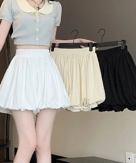 넓은 다리 꽃밭 허리밴드 바지 슬림해 보이는 루즈핏 호박 바지 배기 바지 반바지 한 싱글 대외 무역 국경 간 폭발