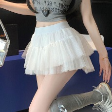批发甜美纯欲芭蕾风拼接蓬蓬超仙半身裙高腰显瘦蛋糕短裙有<b class='q'>安全</b><b class='q'>裤</b>
